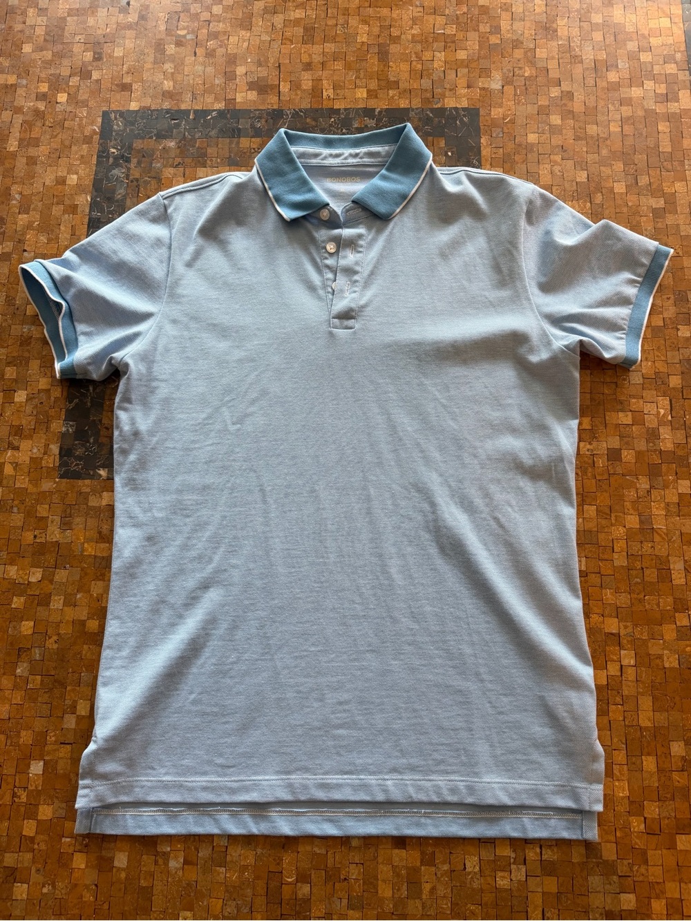 Bonobos Light Blue Stretch Pique Polo - Medium Slim Fit